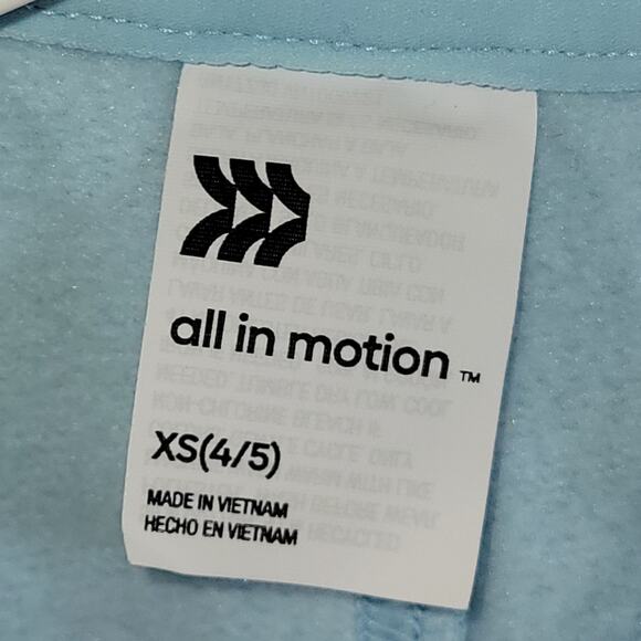 All In Motion Long Sleeve Sweatshirt, Light Blue, Size XS (4/5), NWT - Picture 3 of 5